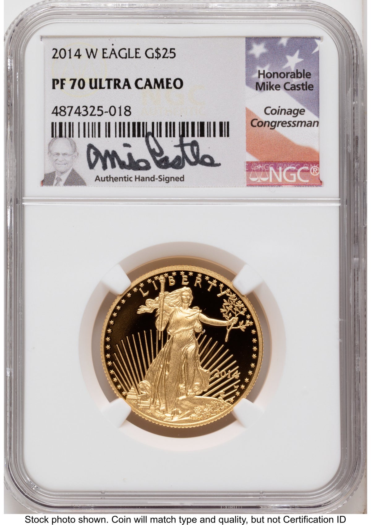 2014-W Proof Gold Eagle 1.85 oz Mike Castle NGC PF70