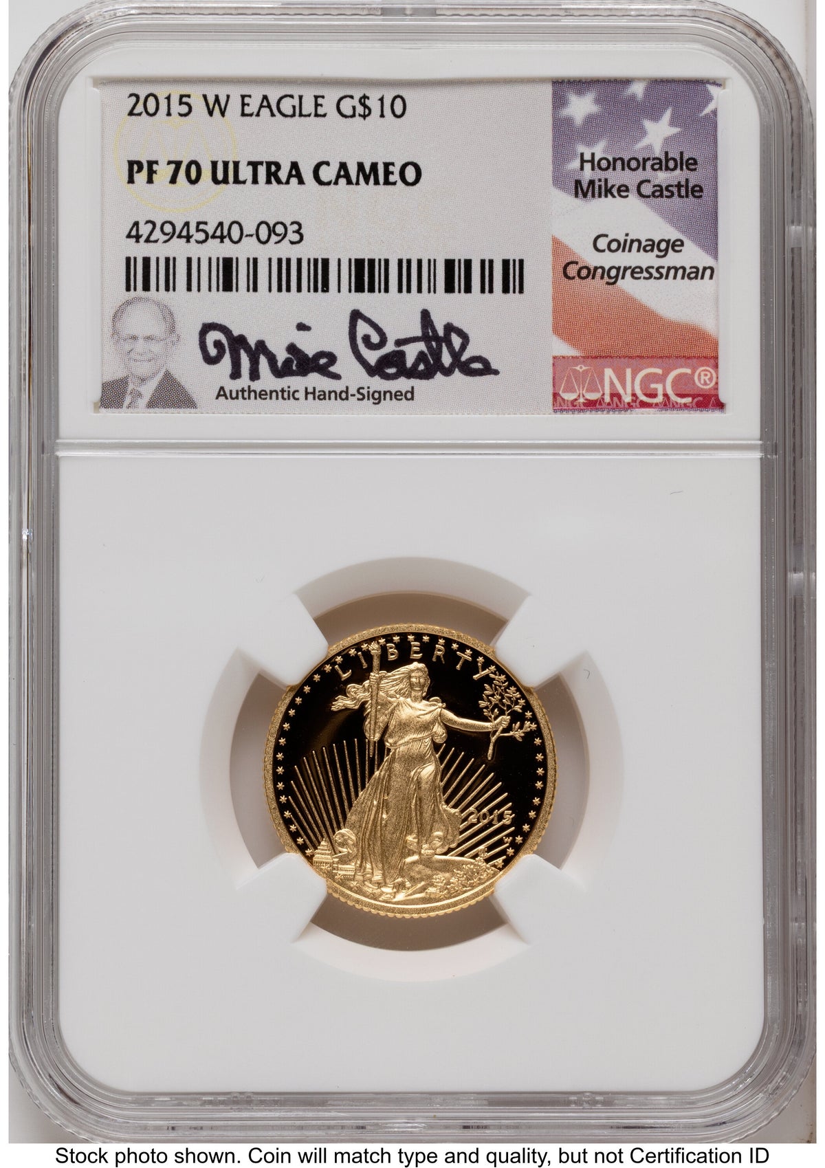 2015-W Proof Gold Eagle 1.85 oz Mike Castle NGC PF70