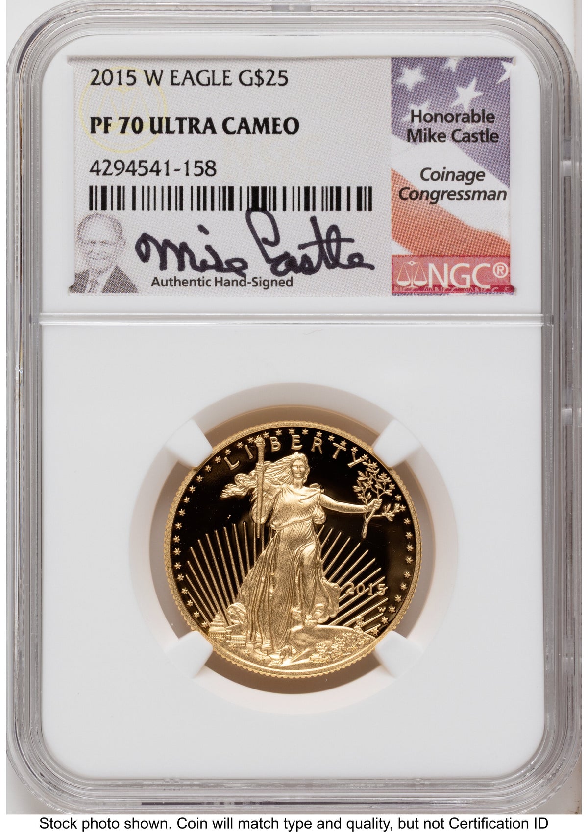 2015-W Proof Gold Eagle 1.85 oz Mike Castle NGC PF70