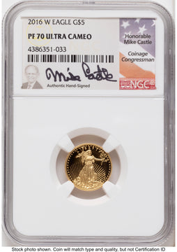 2016-W Proof Gold Eagle 1.85 oz Mike Castle NGC PF70