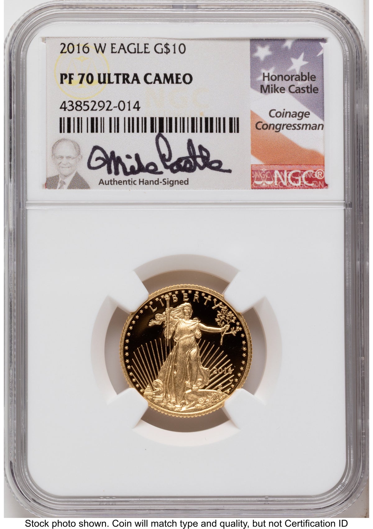 2016-W Proof Gold Eagle 1.85 oz Mike Castle NGC PF70