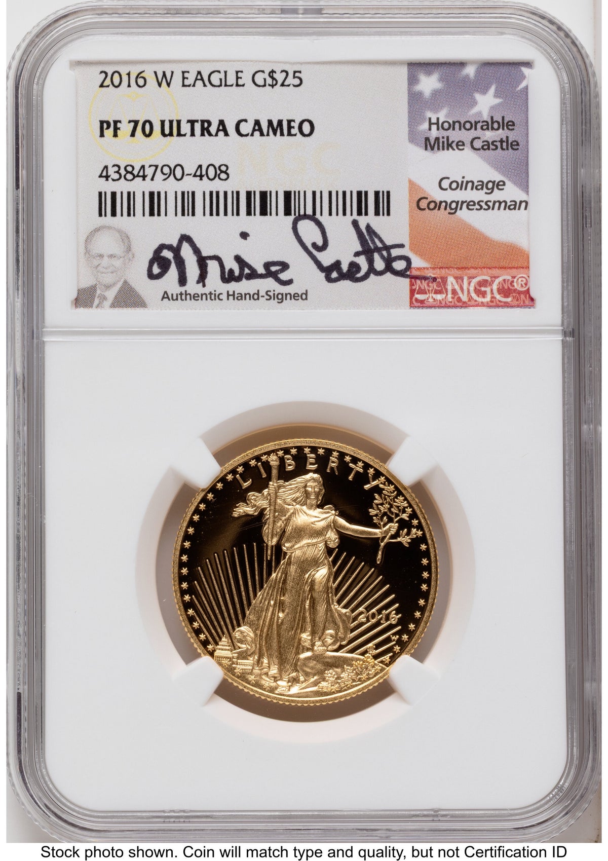 2016-W Proof Gold Eagle 1.85 oz Mike Castle NGC PF70