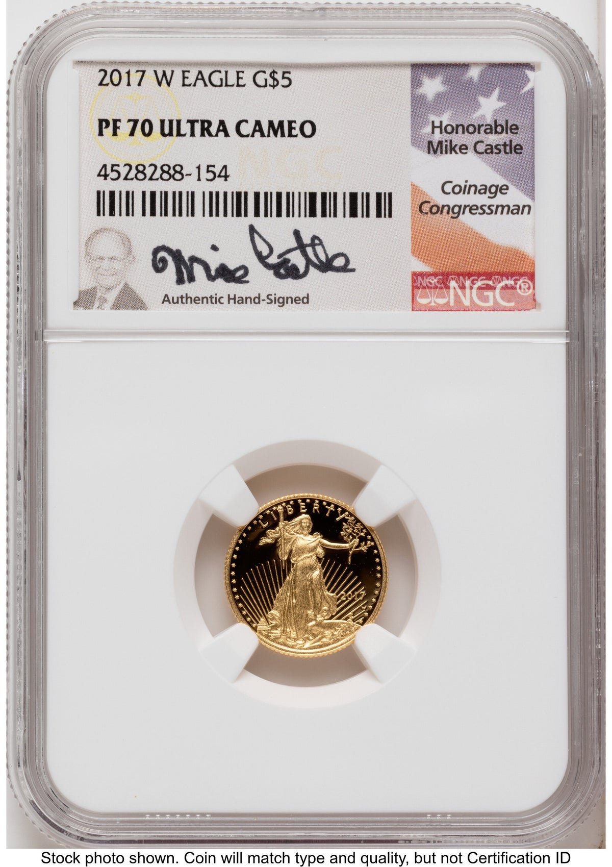 2017-W Proof Gold Eagle 1.85 oz Mike Castle NGC PF70