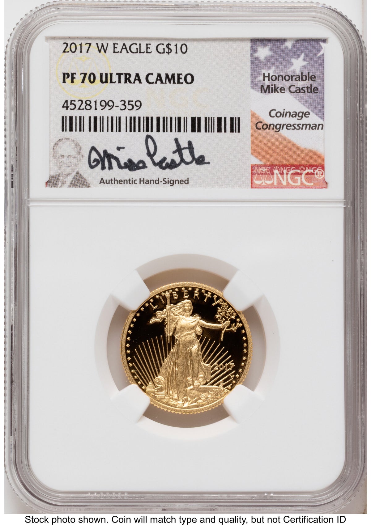 2017-W Proof Gold Eagle 1.85 oz Mike Castle NGC PF70