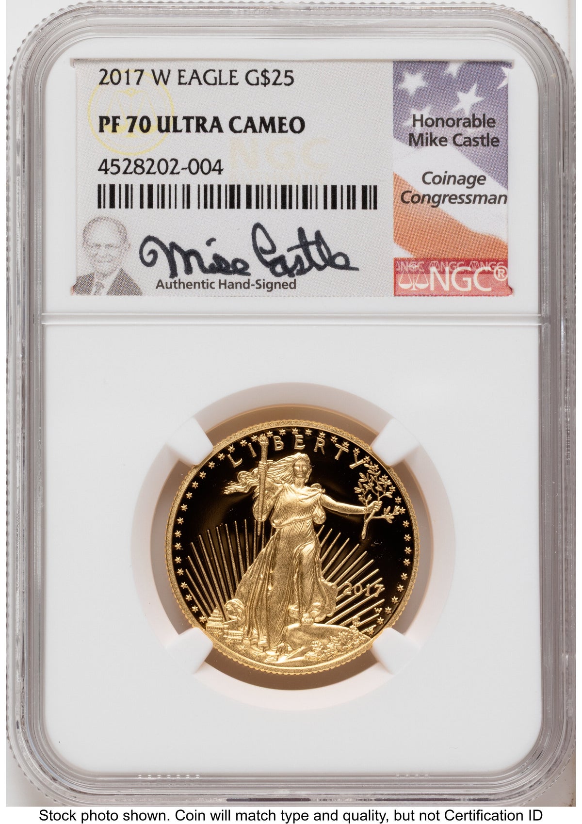 2017-W Proof Gold Eagle 1.85 oz Mike Castle NGC PF70