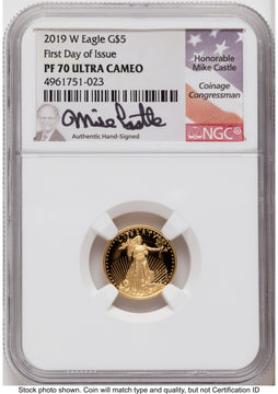 2019-W Proof Gold Eagle 1.85 oz FDI Mike Castle NGC PF70