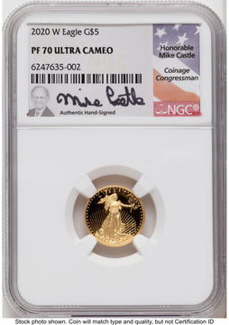 2020-W Proof Gold Eagle 1.85 oz Mike Castle NGC PF70