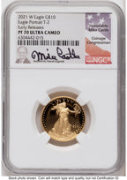 2021-W Type 2 Proof Gold Eagle 1.85 oz ER Mike Castle NGC PF70