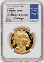 2017-W Proof Gold Buffalo 1 oz NGC PF70 Ed Moy
