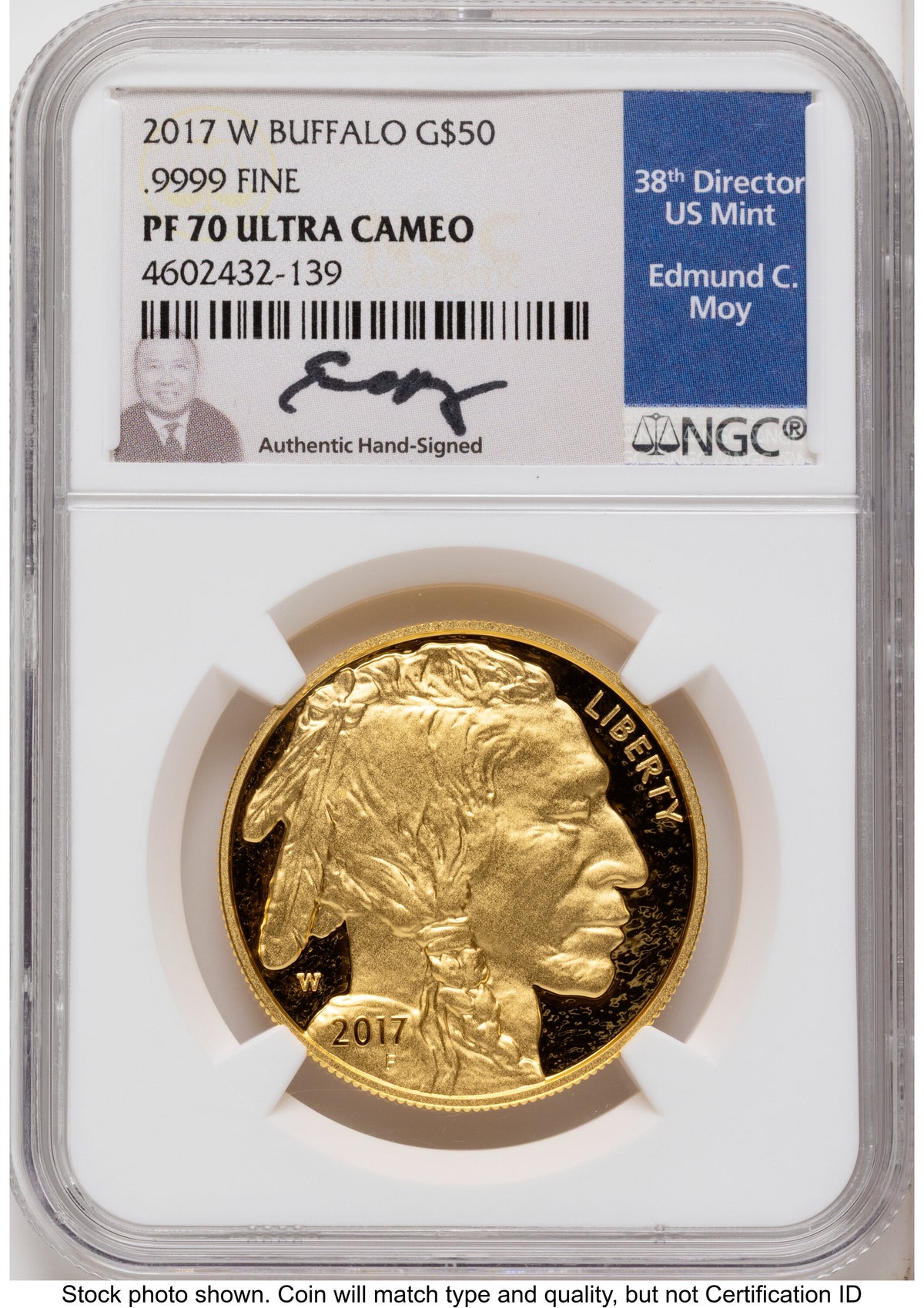 2017-W Proof Gold Buffalo 1 oz NGC PF70 Ed Moy