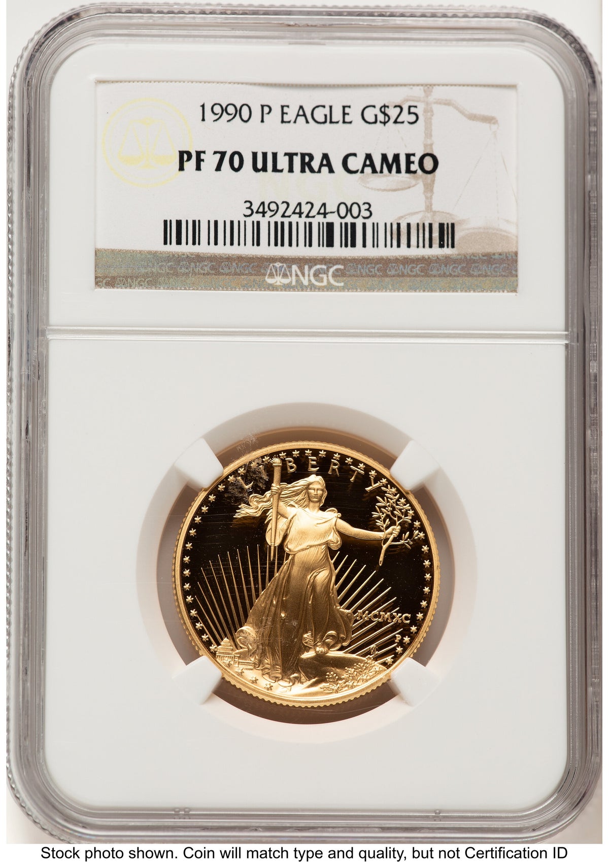 1990-P Proof Gold Eagle 1/2 oz Brown Label NGC PF70