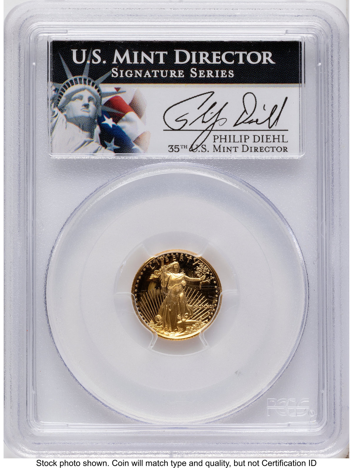 1991 Proof Gold Eagle 1.85 oz Philip Diehl PCGS PR70