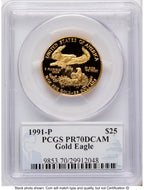 1991 Proof Gold Eagle 1.85 oz Philip Diehl PCGS PR70