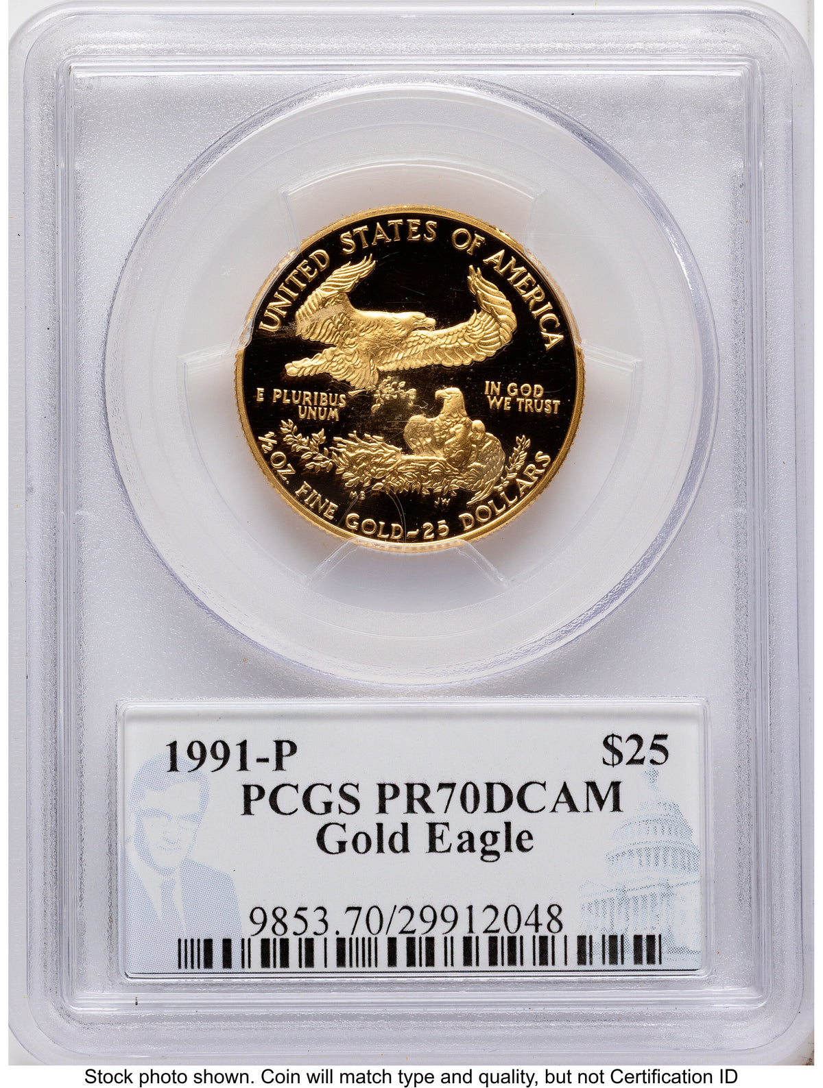1991 Proof Gold Eagle 1.85 oz Philip Diehl PCGS PR70