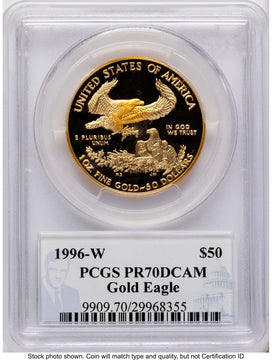 1996-W Proof Gold Eagle 1.85 oz Philip Diehl PCGS PR70