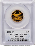 1996-W Proof Gold Eagle 1.85 oz Philip Diehl PCGS PR70