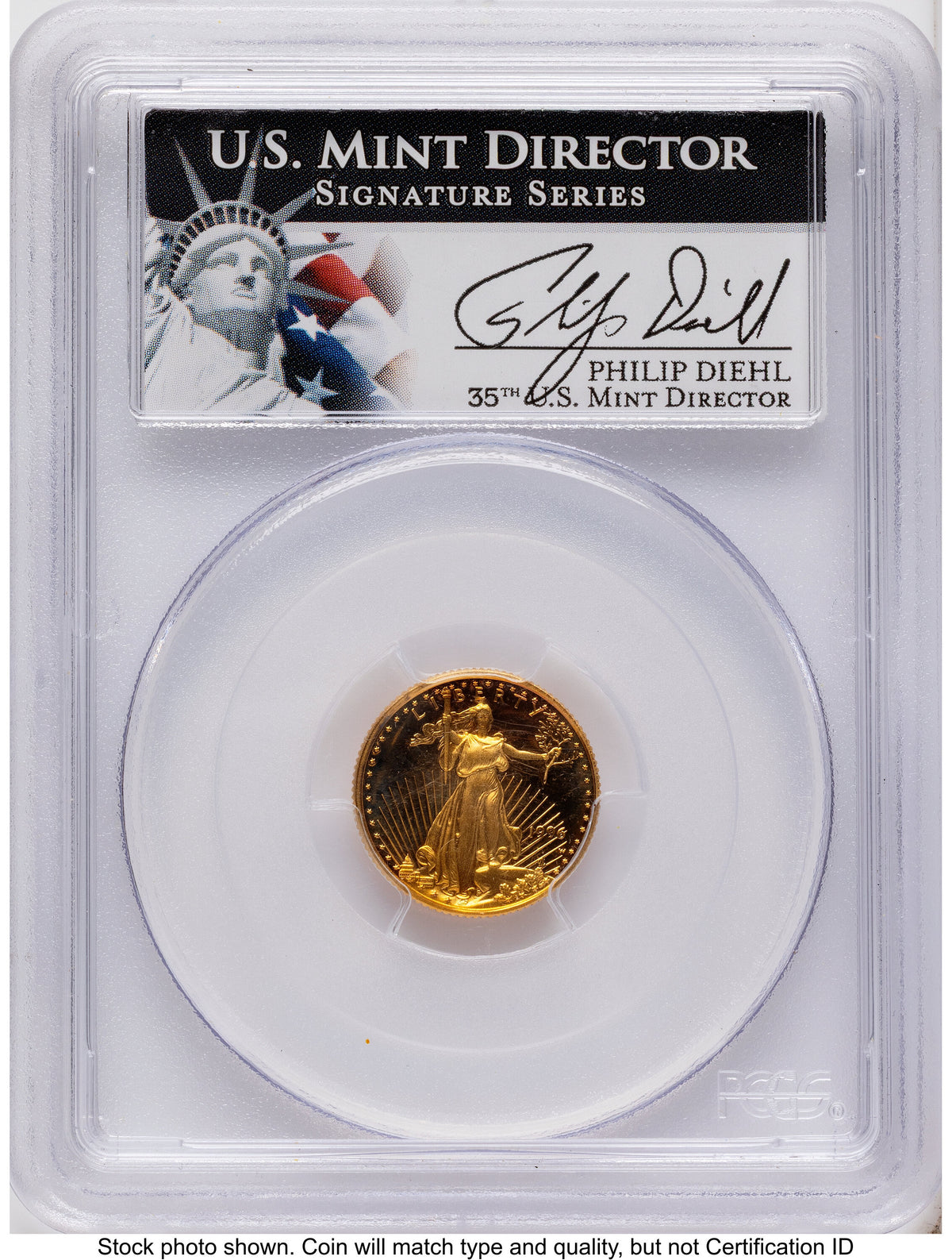 1996-W Proof Gold Eagle 1.85 oz Philip Diehl PCGS PR70