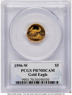 1996-W Proof Gold Eagle 1.85 oz Philip Diehl PCGS PR70