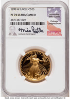 1998-W Proof Gold Eagle 1.85 oz Mike Castle NGC PF70