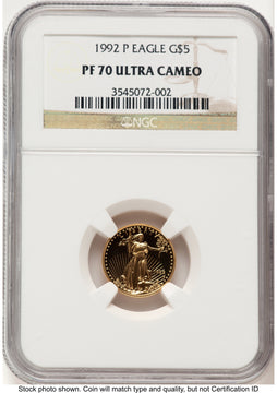 1992 Proof Gold Eagle 1.85 oz Brown Label NGC PF70
