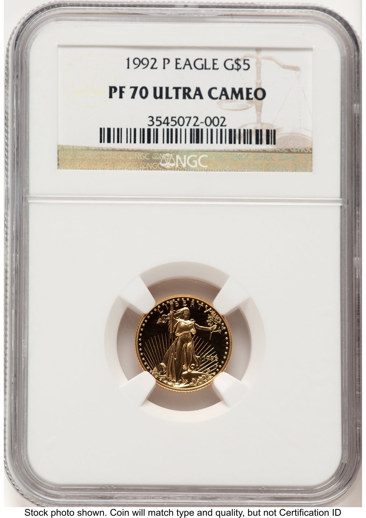 1992 Proof Gold Eagle 1.85 oz Brown Label NGC PF70