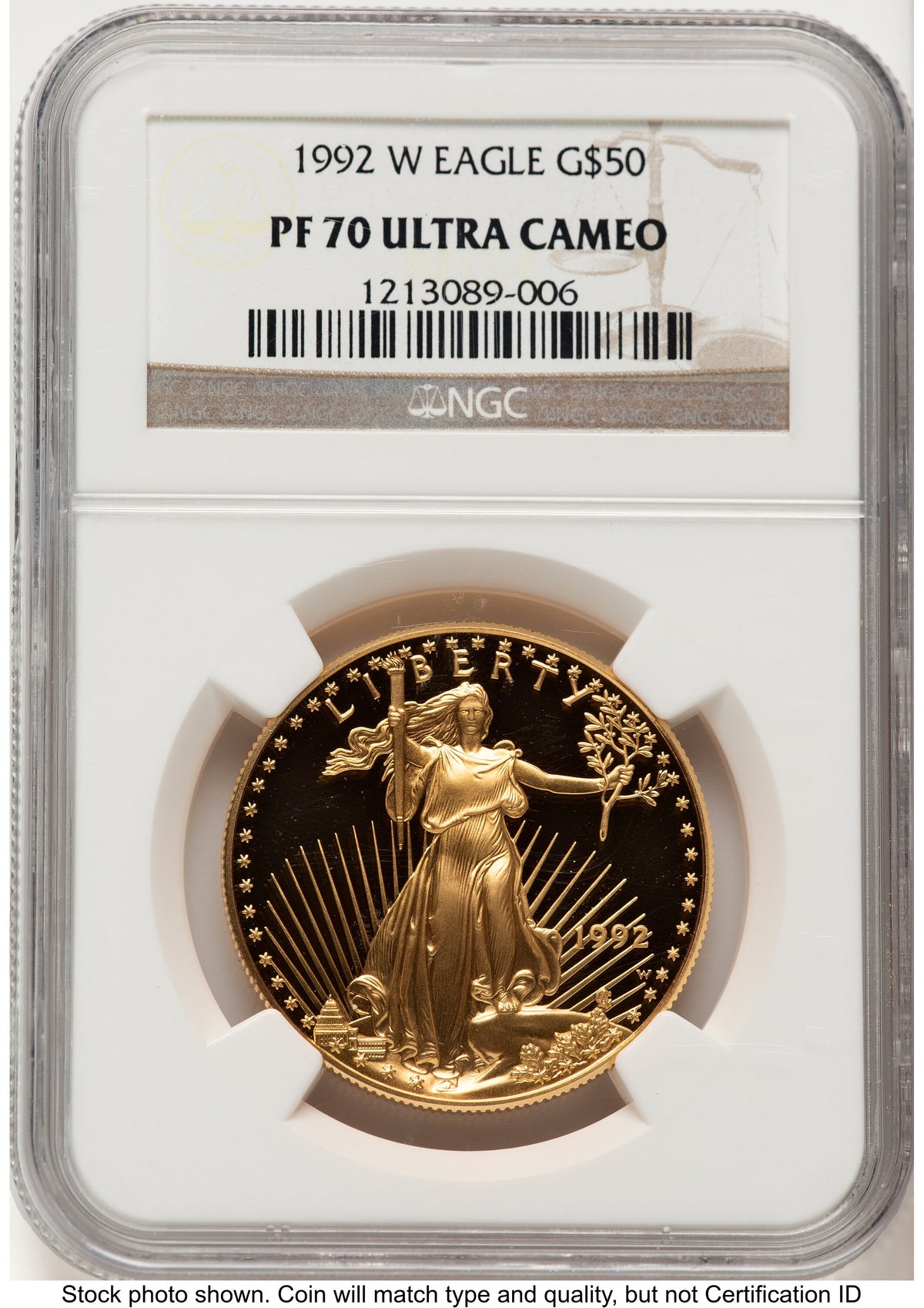 1992 Proof Gold Eagle 1.85 oz Brown Label NGC PF70