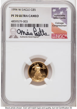 1994-W Proof Gold Eagle 1.85 oz Mike Castle NGC PF70