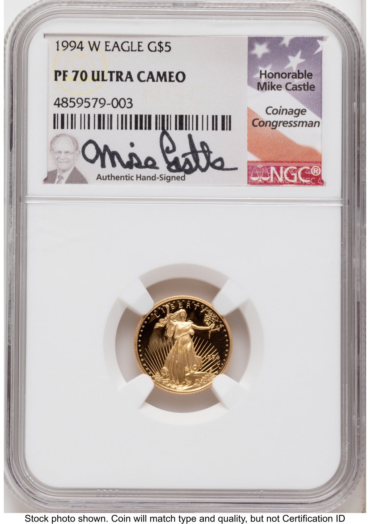 1994-W Proof Gold Eagle 1.85 oz Mike Castle NGC PF70