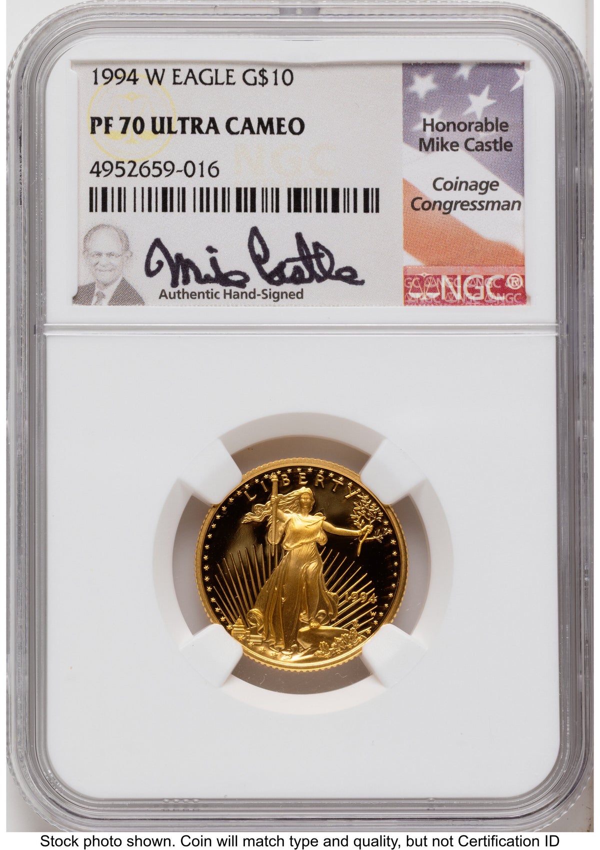 1994-W Proof Gold Eagle 1.85 oz Mike Castle NGC PF70