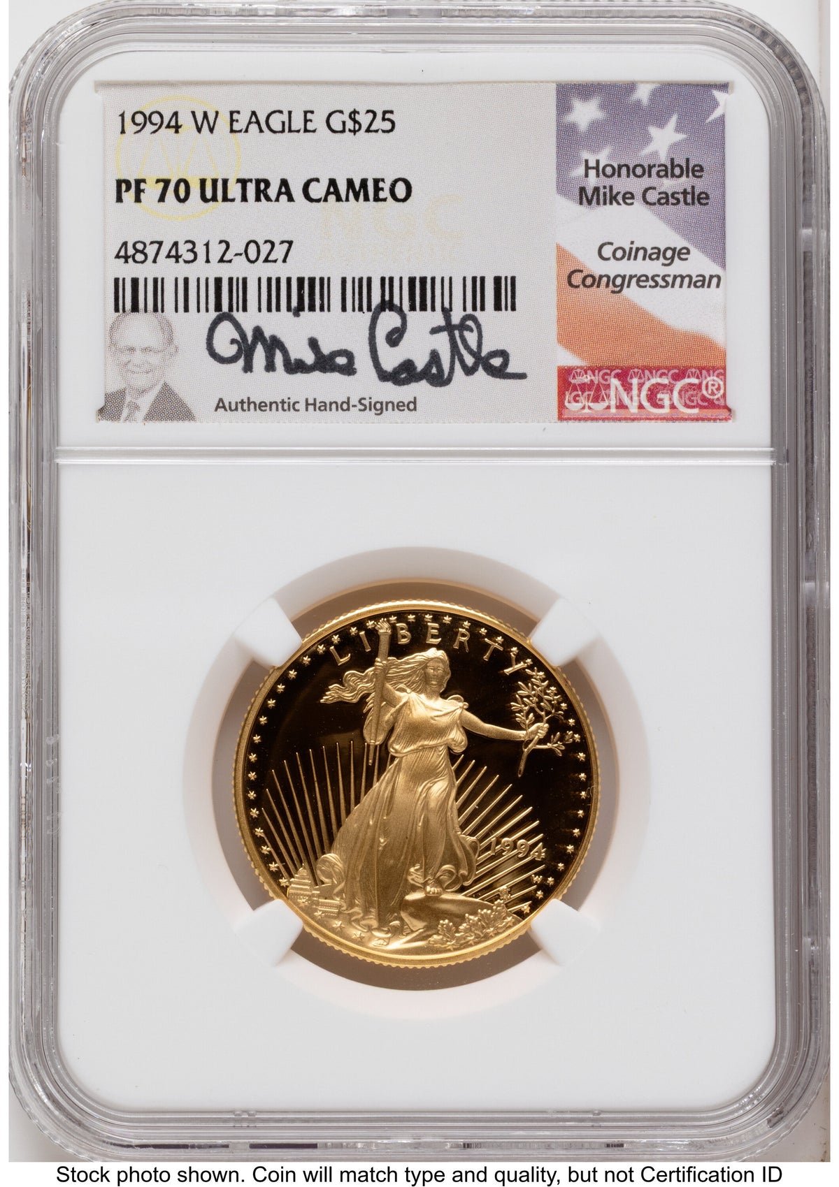 1994-W Proof Gold Eagle 1.85 oz Mike Castle NGC PF70