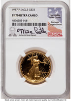 1987-P Proof Gold Eagle 1/2 oz Mike Castle NGC PF70