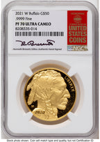 2021-W Proof Gold Buffalo 1 oz Kenneth Bressett Red Book NGC PF70