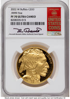 2022-W Proof Gold Buffalo 1 oz Kenneth Bressett Red Book NGC PF70