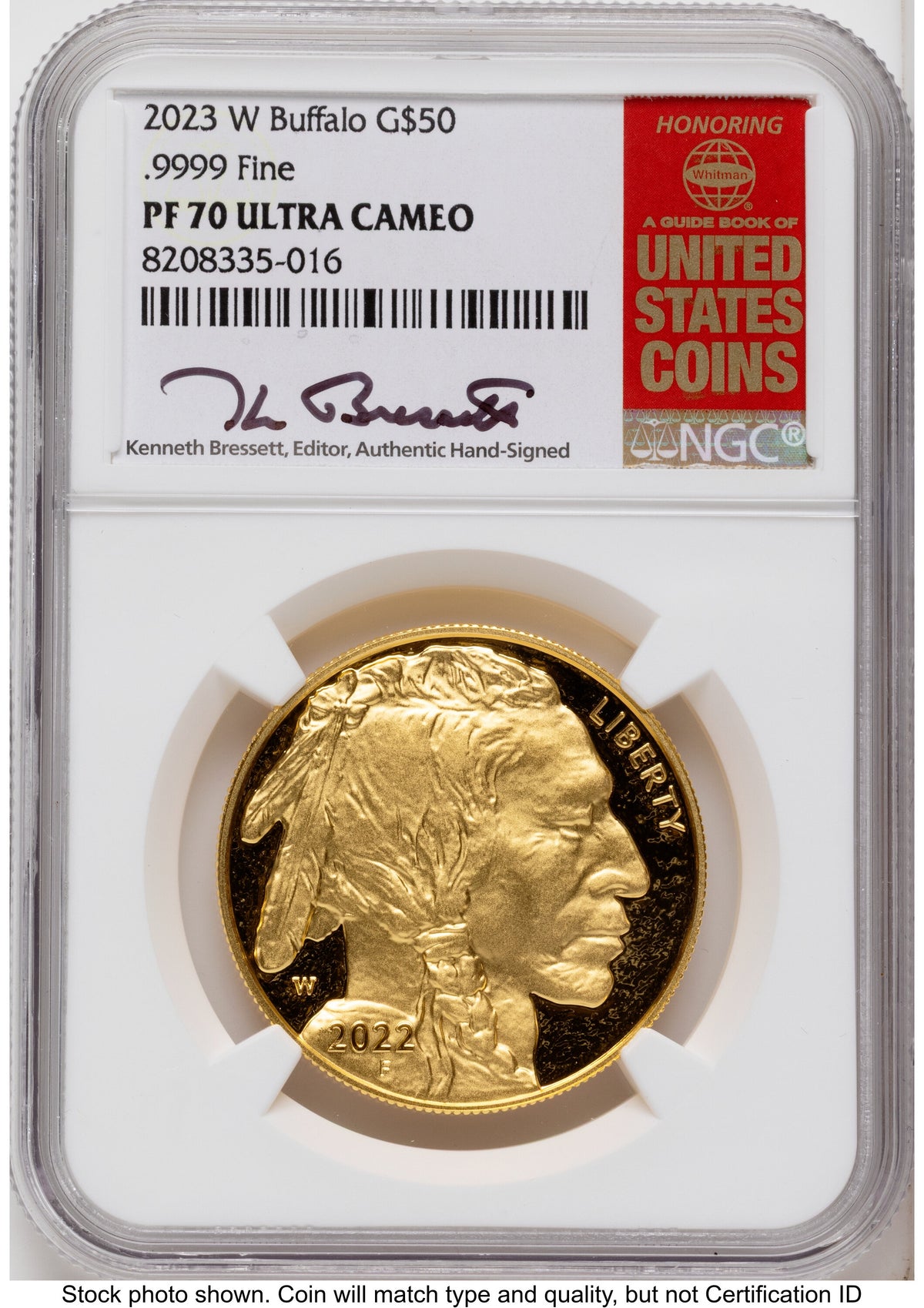 2023-W Proof Gold Buffalo 1 oz Kenneth Bressett Red Book NGC PF70