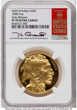 2024-W Proof Gold Buffalo 1 oz ER Kenneth Bressett Red Book NGC PF70