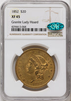 1852 $20 CAC Liberty Double Eagle NGC XF45