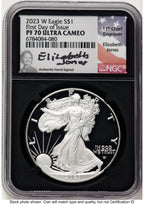 2023-W Proof Silver Eagle 1 oz FDI Elizabeth Jones NGC PF70