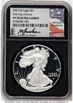 2023-W Proof Silver Eagle 1 oz FDI Michael Gaudioso NGC PF70