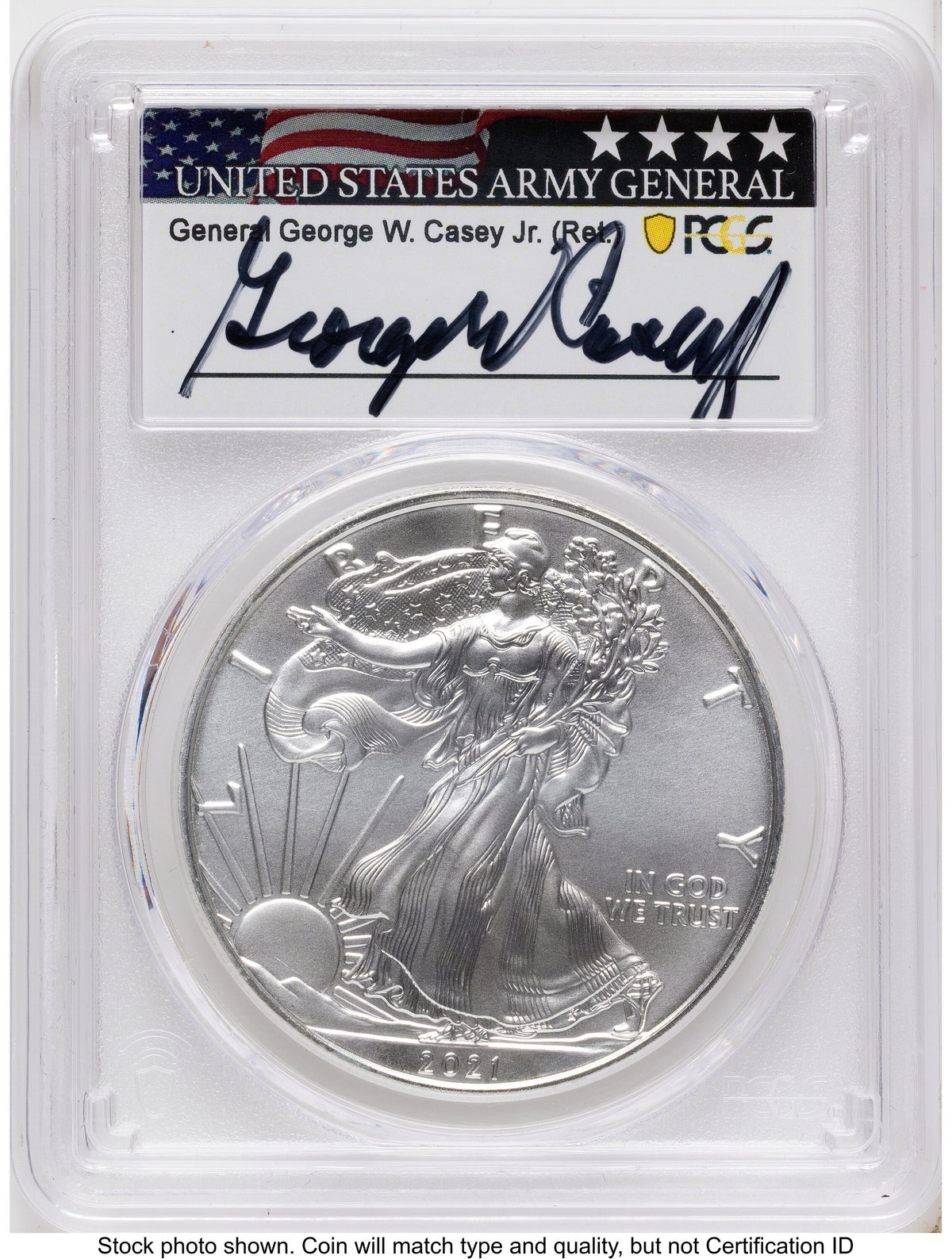 2021-(S) Silver Eagle Type 1 Emergency Production George Casey PCGS MS70