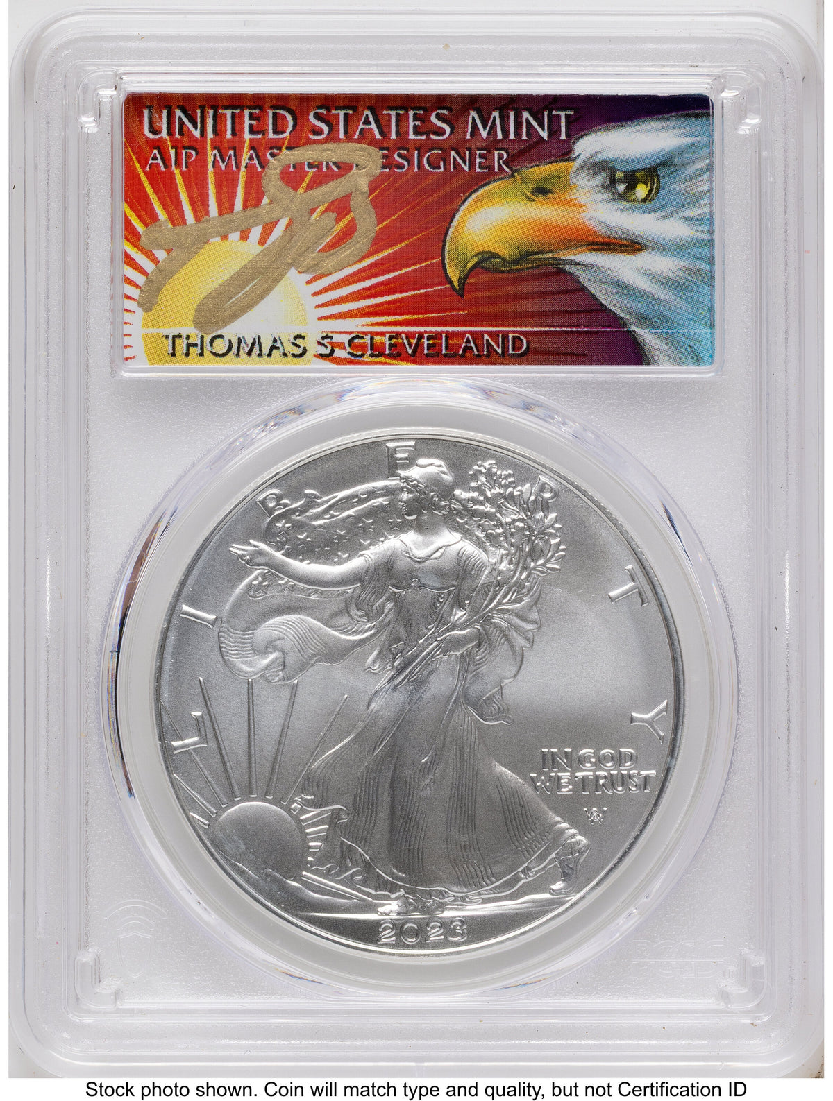 2023 Silver Eagle FS Thomas Cleveland Eagle with Sun PCGS MS70