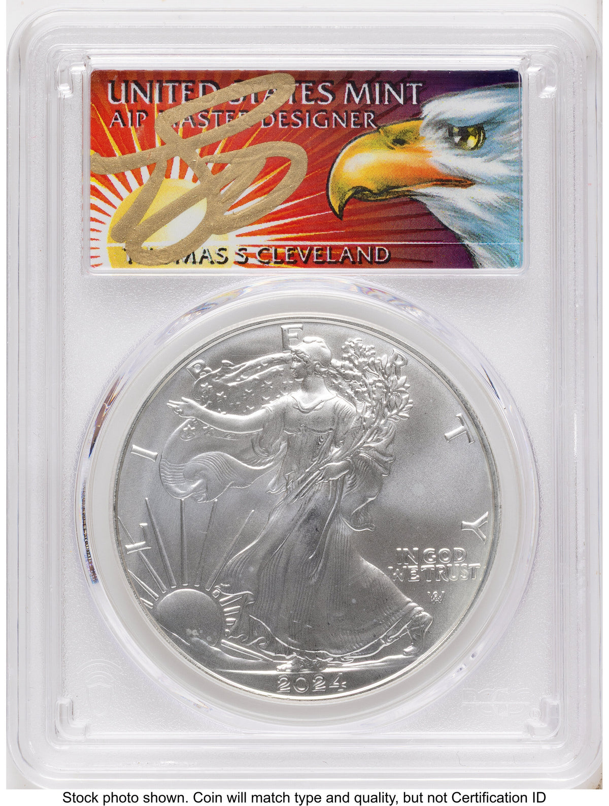 2024 Silver Eagle FS Thomas Cleveland Eagle with Sun PCGS MS70