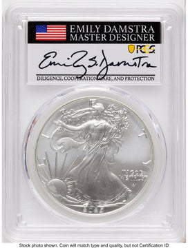 2025 Silver Eagle Emily Damstra PCGS MS70