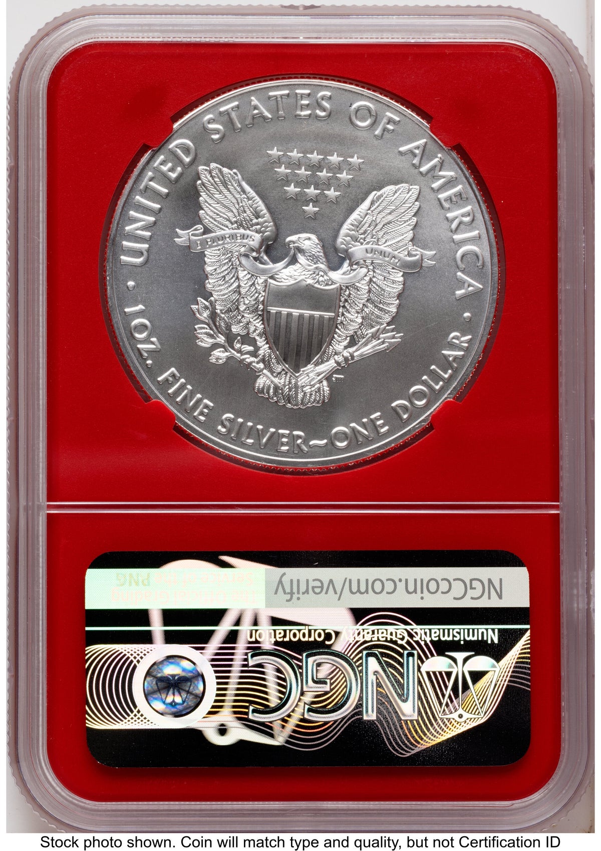 2020-(P) Silver Eagle Emergency Production Trump Label Red Core NGC MS70