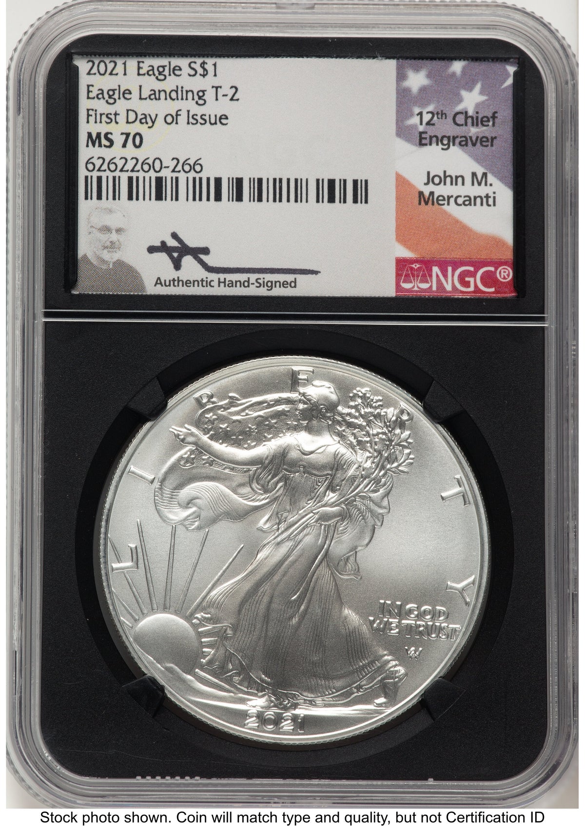 2021 Silver Eagle Type 2 FDI John NGC MS70 Mercanti