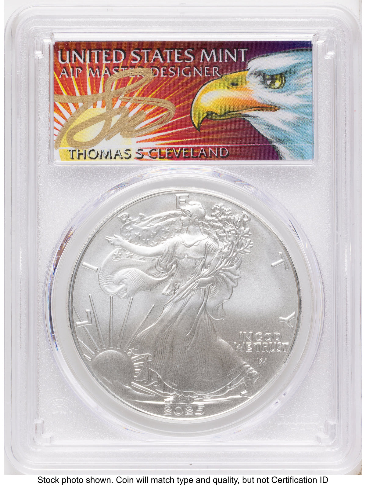 2025 Silver Eagle FS Thomas Cleveland Eagle with Sun PCGS MS70