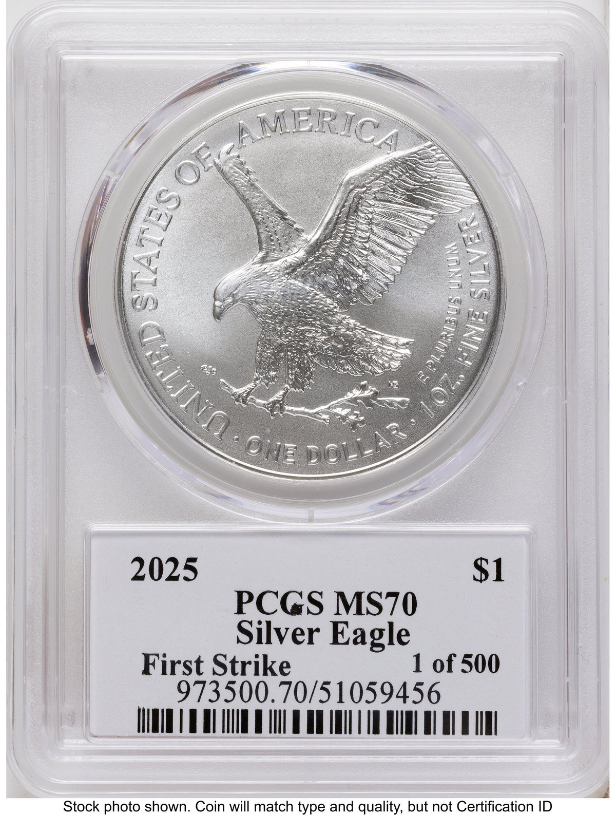2025 Silver Eagle FS Thomas Cleveland Eagle with Sun PCGS MS70