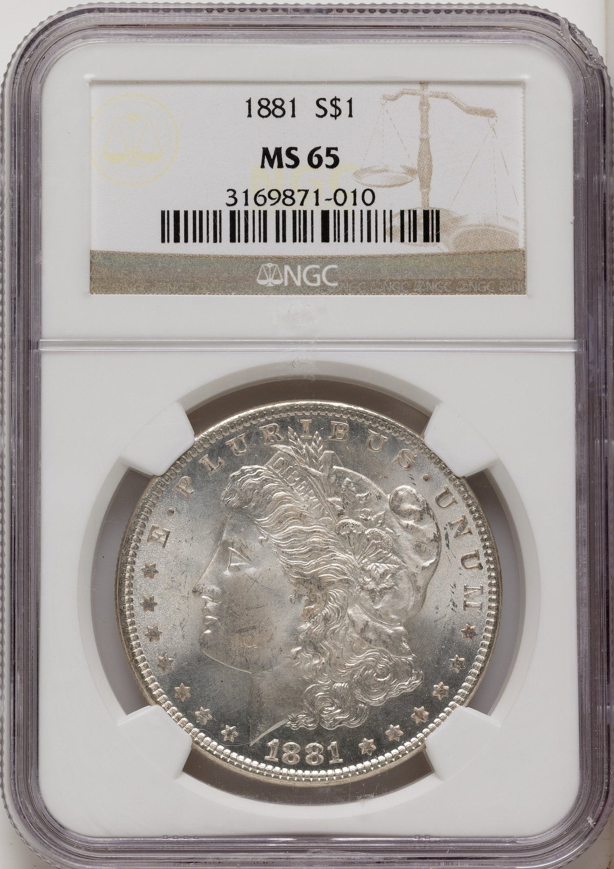 1881 Morgan Dollar NGC MS65