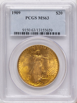 1909 $20 Saint-Gaudens Double Eagle PCGS MS63