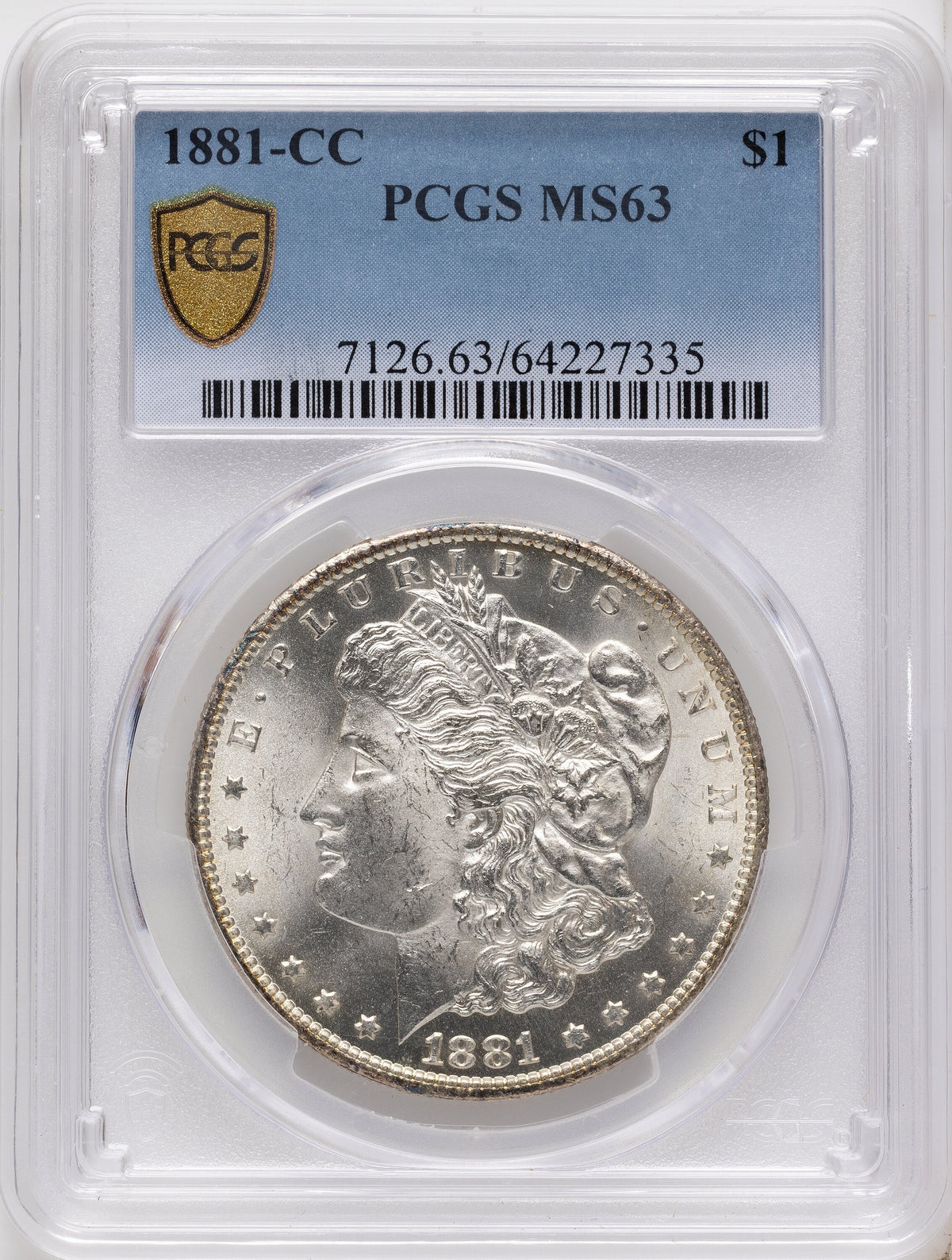 1881-CC Morgan Dollar PCGS MS63