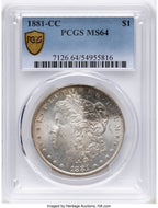 1881-CC Morgan Dollar PCGS MS64